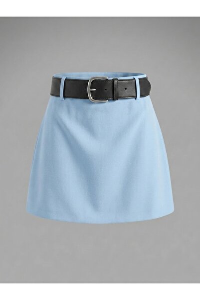 SLAW REZZ Women's Belt Detailed Mini Skirt with Shorts