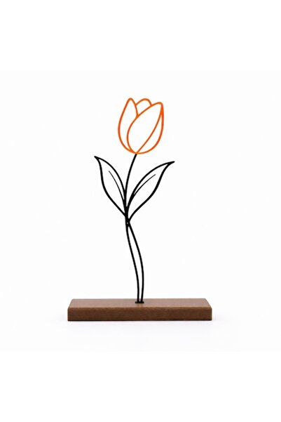 OEM Decorațiune Florală Modernă Linea Tulip, Imprimată 3D, 21 cm, Portocaliu