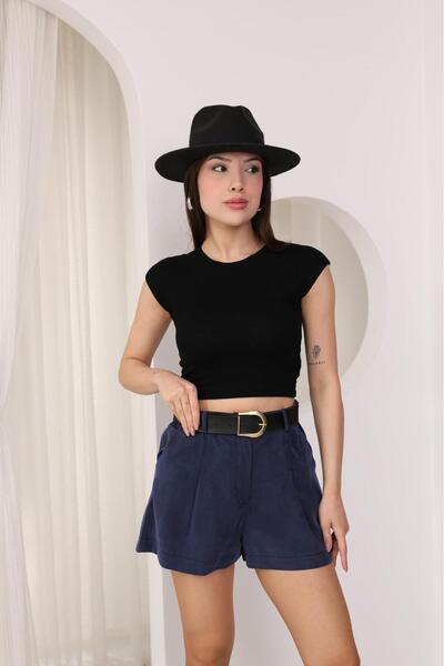 Mersella Nova High Waist Women's Shorts with Belt Gift – Soft Fabric Comforta...