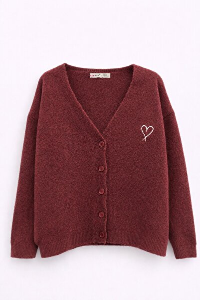 Hiccup Mixray Cardigan tricotat supradimensionat cu detaliu cu inimă
