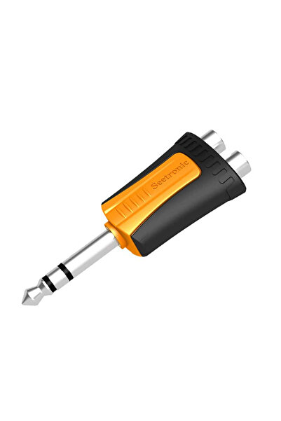SEETRONIC MP3-2RF |   Πλαστικός Αντάπτορας 2x RCA - Στερεοφωνικό Jack 6.35mm