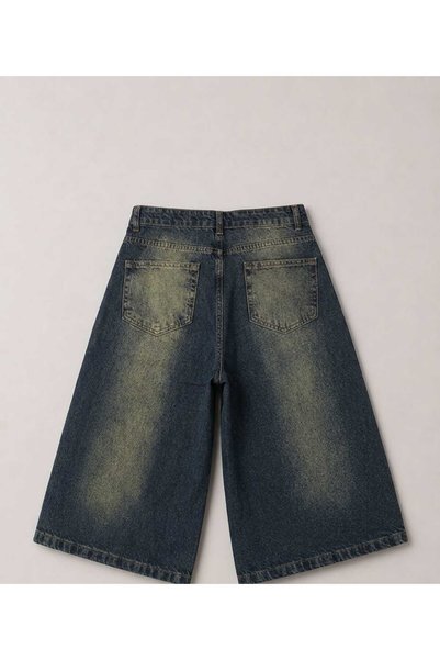 EDVESS Y2K Recycled Baggy Washable Denim Shorts Bermuda