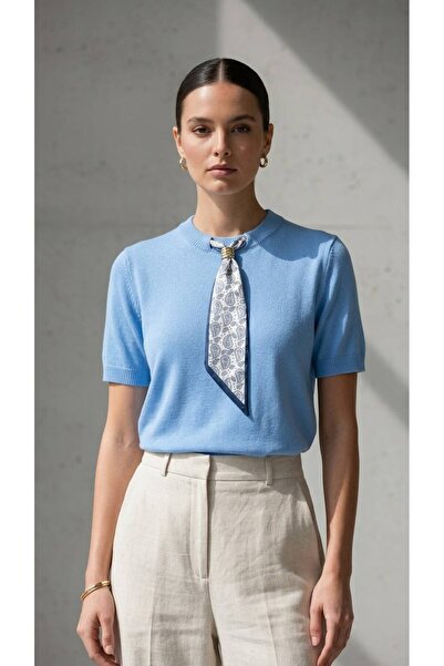 Fanori Woman Women's Scarf-Detail Tricot T-Shirt