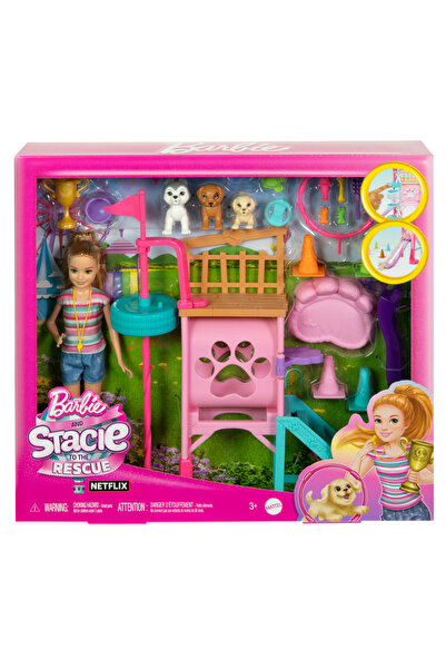 Barbie Set papusa cu 3 catelusi si accesorii, Barbie, Stacie to the Rescue, H...