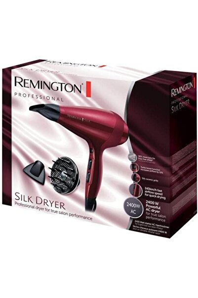 Remington Professional Ionic Silk Hair Dryer 2400W, 140km/h, 3 Styling Attach...