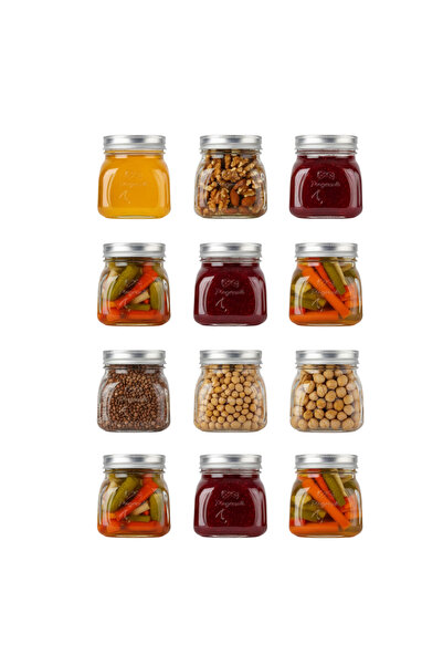 genric Jars with Metal Regular Lids(8oz/250ml), Sealed Clear Glass Canning Ja...