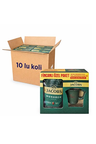 Jacobs مونارك جولد طقم 200 جرام مع كوب أيقوني × 10 قطع