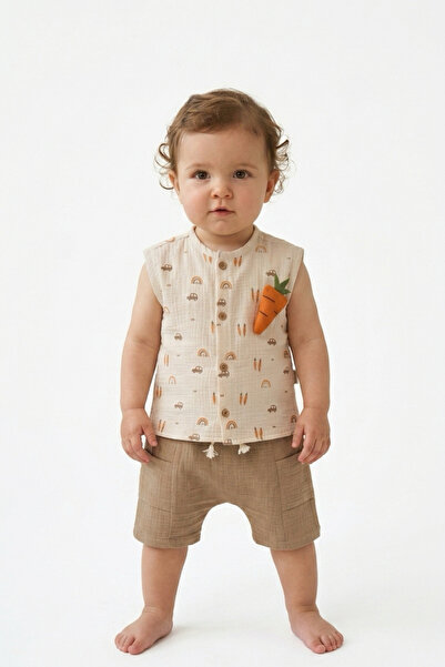 Bebezade Summer Baby Boy Sleeveless Shorts Top and Bottom Set