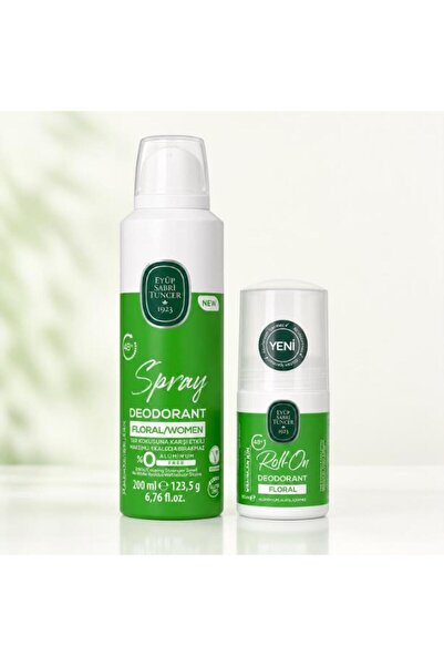 Eyüp Sabri Tuncer Kadın Floral Deodorant 200 ml + Floral Roll On 75 ml set