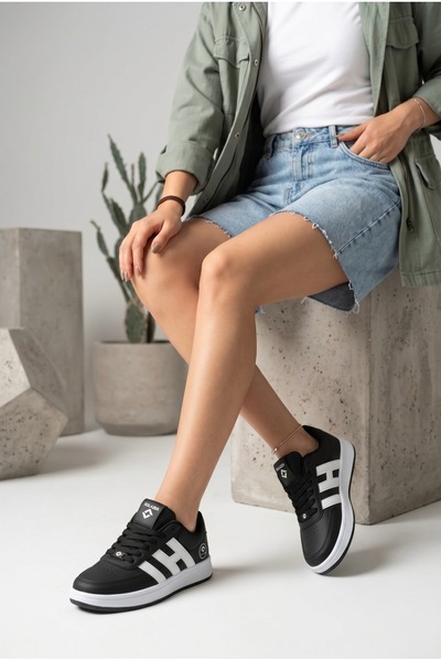 Elvin Shoe Pantofi sport de damă bej-negru pentru mers zilnic 037