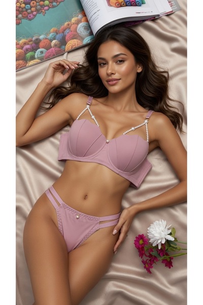 ARONA İstiridye Model Dolgulu Destekli İnci Detaylı Hem Bikini Hem İç Çamaşır...
