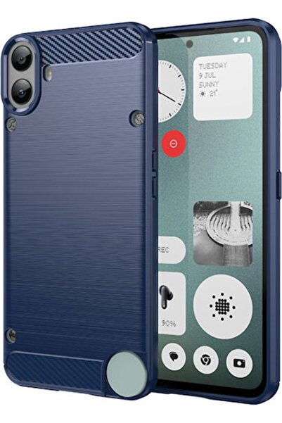 Techsuit Κάλυμμα Πλάτης Carbon Σιλικόνης Μπλε (Nothing CMF Phone 1)