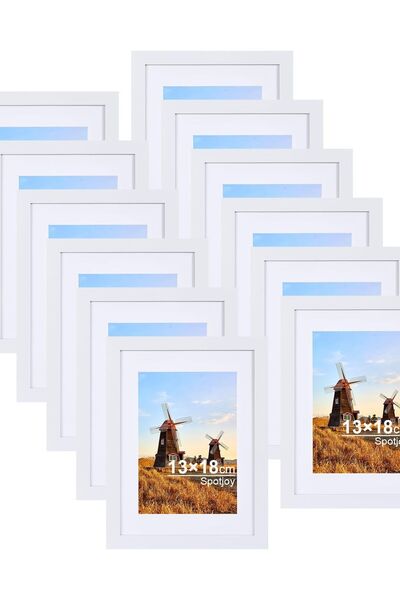 OEM Set ramă foto set 12 buc. rame din lemn 13x18 cm albe