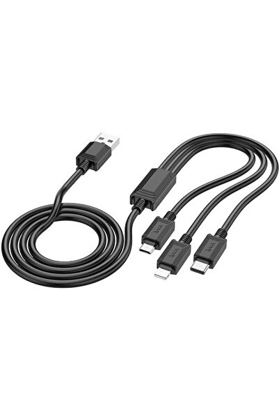 hoco. Hoco Κανονικό Καλώδιο USB σε Lightning / micro USB / Type-C 1μ 2Α