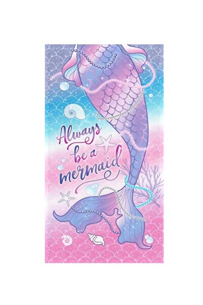 ADDA Prosop de Plaja din Bumbac Turcoaz Sirena pentru Copii 70x140cm