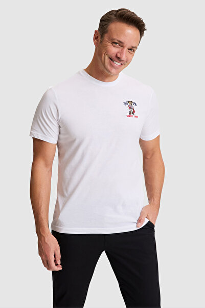 U.S. Polo Assn. Men's White Regular Fit Crew Neck T-Shirt 50322564-Vr013