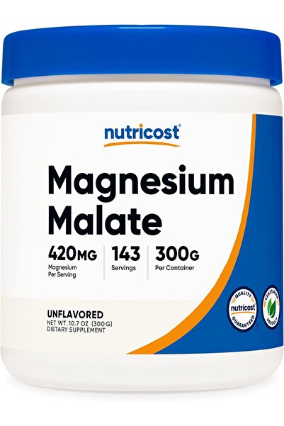 Nutricost Magnesium Malate Powder (300g) - 420mg of Magnesium Per Serving - N...