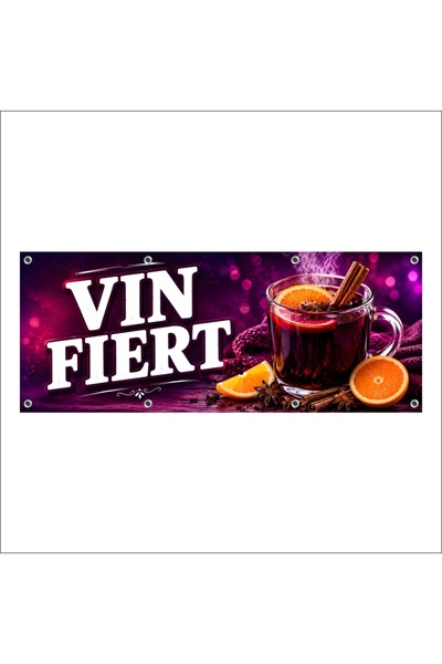 media Banner MEDIA, "Vin fiert" model1, 150 x 60 cm, de exterior