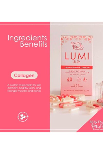 Top Choice Beauty Vault Lumi 24H Glutathione Capsules, 60 Capsules