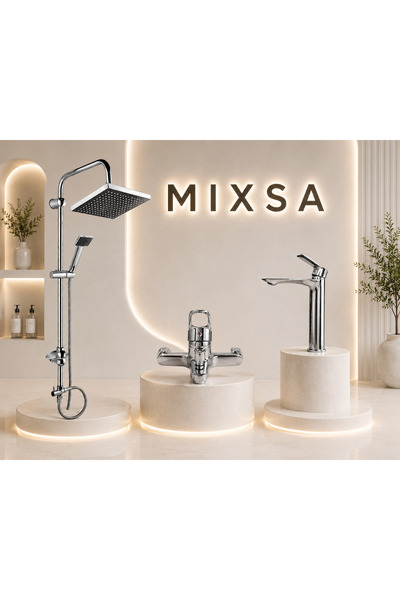 MİXSA Krom Robot Duş Seti Lüx Banyo Bataryası Premium Çanak Lavabo Bataryası ...