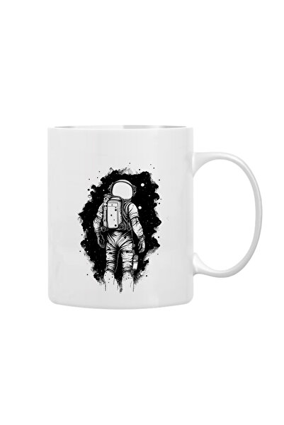 CERCİBAZAAR Astronaut Design Porcelain Mug 300 ml – Space Themed Special Prin...
