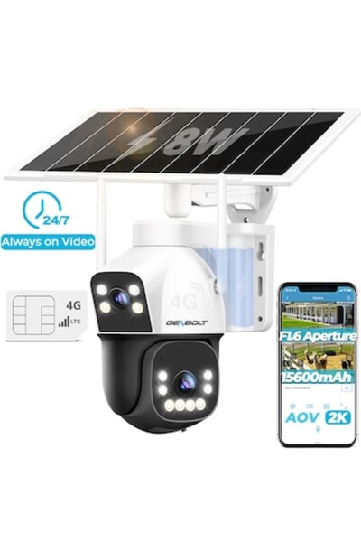GENBOLT ®   Cameră de supraveghere duală cu panou solar și cartelă SIM 4G, 3 ...