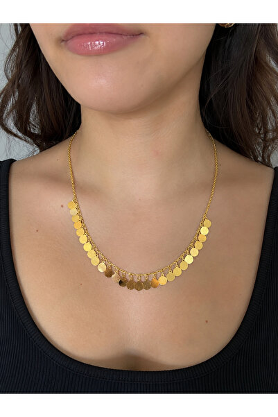 Zeynepli gold & jewelry 14 AYAR ALTIN ZARİF PULLU KOLYE