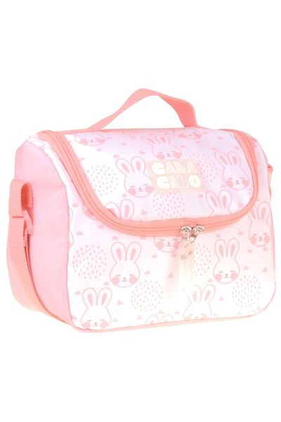 CalaCilo Pleasant Girl's Cat Printed Pink Thermal Insulated School Lunch Bag ...
