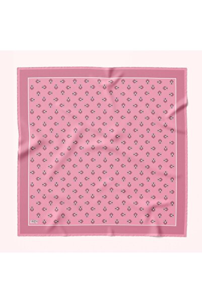 Şarba ÇAY ÇİÇEGİ PAMUK İPEK EŞARP PEMBE 100X100