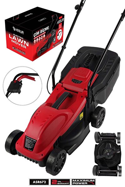 ASSUR 1200W 30L Toplama Torbalı Elektrikli Çim Biçme Makinesi