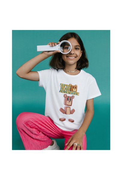 ALPŞAN TİCARET Super Bear Adventure Baskılı Çocuk Tişörtü – Renkli Oyun Temalı Kısa Kollu T-Shirt