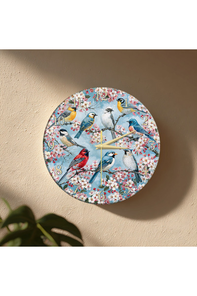 no26dekor Dekoratif Duvar Saati – 33 cm UV Baskılı MDF Duvar Saati
