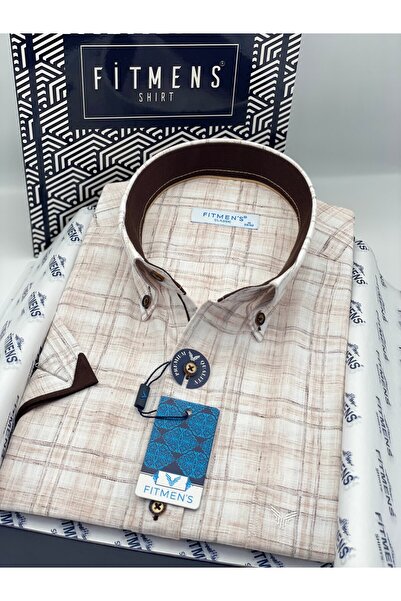 Fitmens Classic Short Sleeve Linen Collar Buttoned Gift Boxed Men's Shirt Fs-...