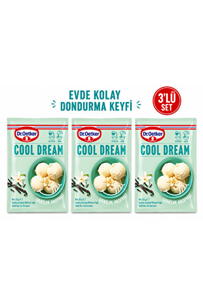 Dr. Oetker 🍦 Cool Dream Vanilya Aromalı Dondurma Karışımı 3’lü Avantaj Seti ...