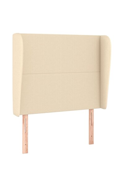 vidaxl Tăblie de pat cu aripioare, crem, 83x23x118/128 cm, textil