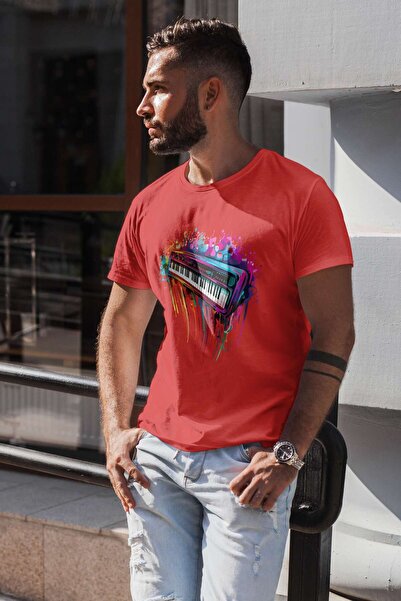 iLovePrints Colorful Abstract Piano Tshirt