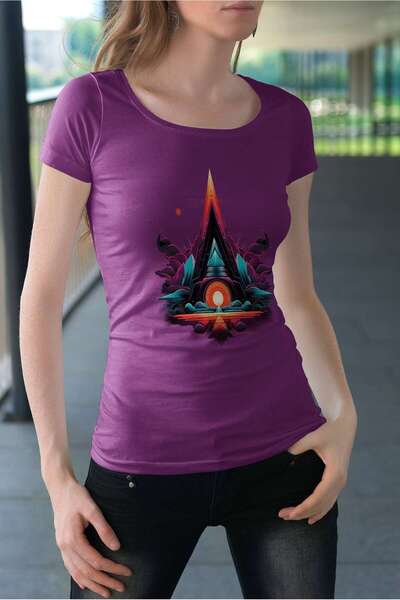 iLovePrints Abstract Cosmic Pyramid Tshirt