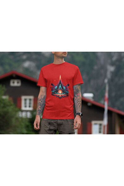 iLovePrints Abstract Cosmic Pyramid Tshirt