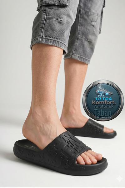 Slazenger ®   Ανδρικές μαύρες άνετες ανατομικές παντόφλες Eva Pool Beach Sea ...