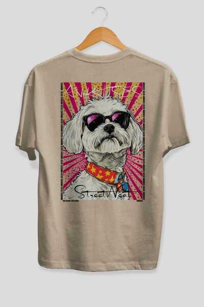 Ankhises 55 Dogs for Love Back Dog majica sa printom u bež boji, 100% pamuk, ...