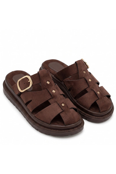 Barinoska Women's Suede Slippers with Adjustable Buckle, Orthopedic Comfortab...