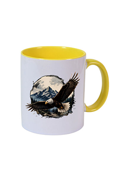 CERCİBAZAAR Eagle Themed Special Design Porcelain Mug – 300 ml Stylish Mug wi...