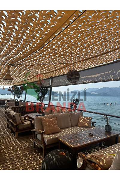 Denizli Branda Kamufulaj Ağı Perde Dekoratif Gölgelik Bej Renk 3X1