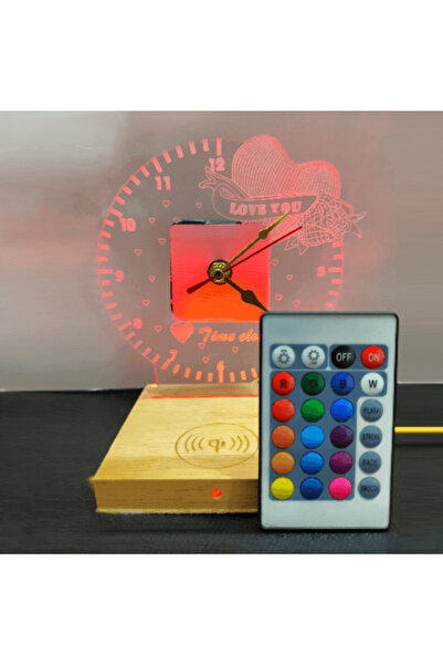 Generic 3D Φωτιζόμενο ρολόι Love You, ρεύματος με USB Σύνδεση, 17x21(h) cm, L...