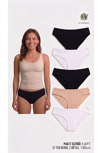 westicgiyim Non-Marking Women's 5-Piece High Waist Bamboo Bato Panties Set