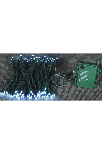 Generic 100 λαμπάκια LED σε σειρά μπαταρίας, 7,5 m, πράσινο καλώδιο, 8 προγρά...