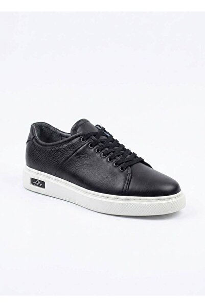 Dropland Men's Black Genuine Leather Daily Sneaker Shoes Casual Shoes 356