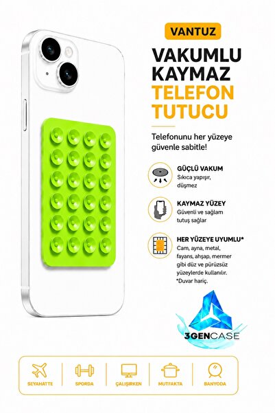 3GEN CASE Cep Telefonu Tutucu Vantuz Vakumlu Kaymaz Tüm Telefonlar ile Uyumlu...
