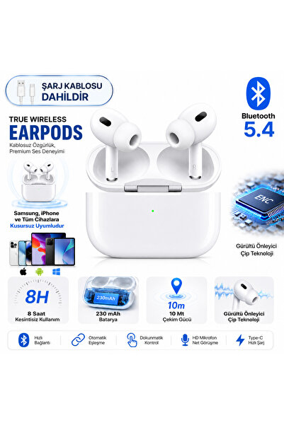 Astakos Bluetooth 5.4 Dokunmatik Kablosuz Wireless Kulaklık iOS Android Uyuml...
