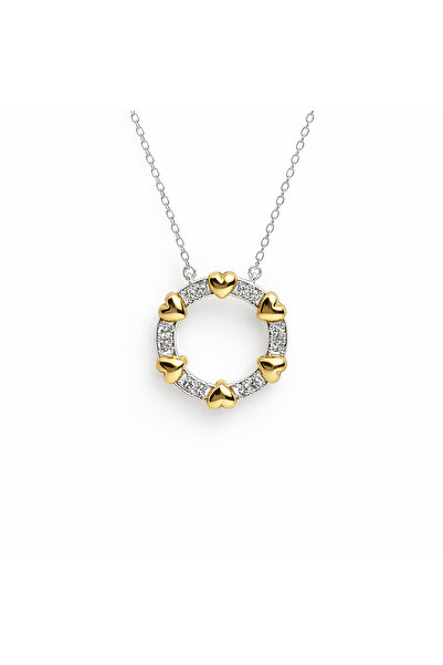 PerleJewelry Heart Circles Silver Gold Necklace